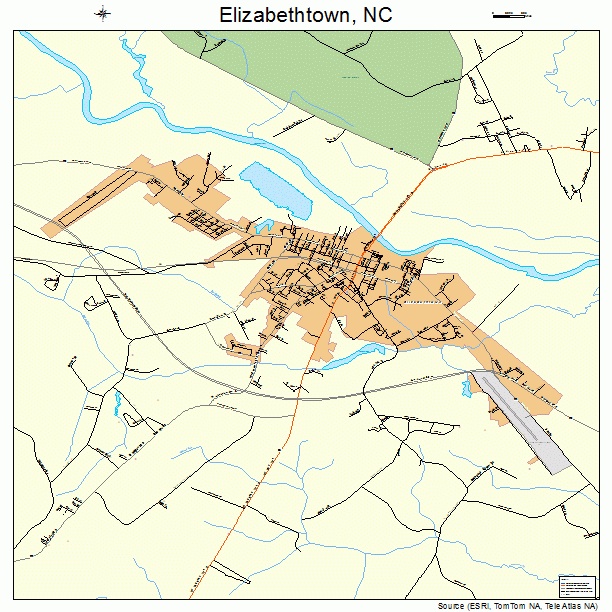 Elizabethtown, NC street map