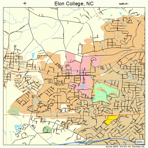 Elon College, NC street map