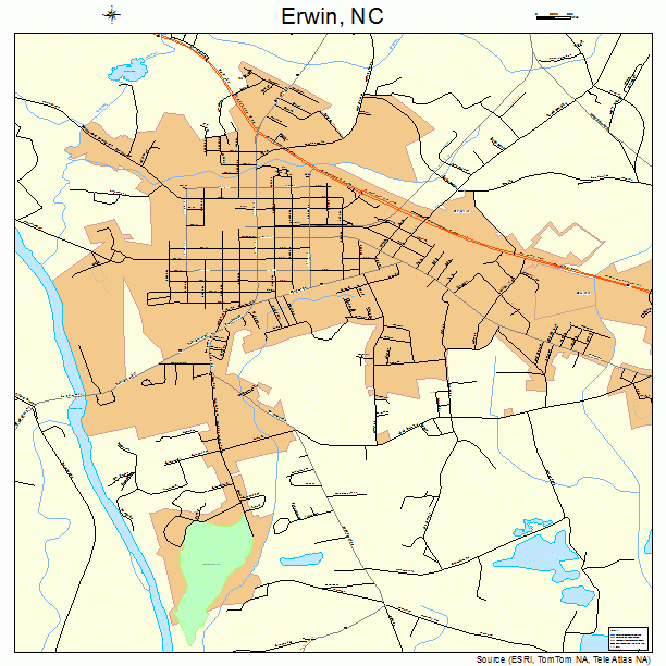 Erwin, NC street map