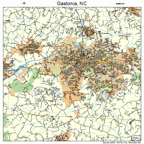 Gastonia, NC street map