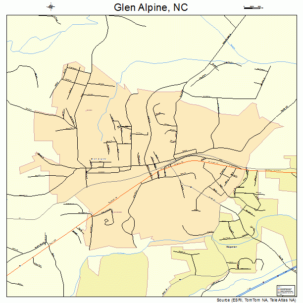 Glen Alpine, NC street map