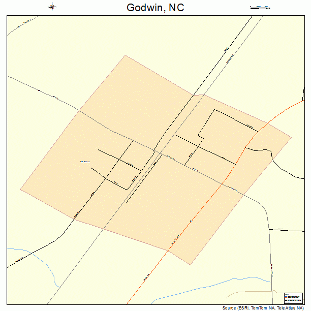 Godwin, NC street map