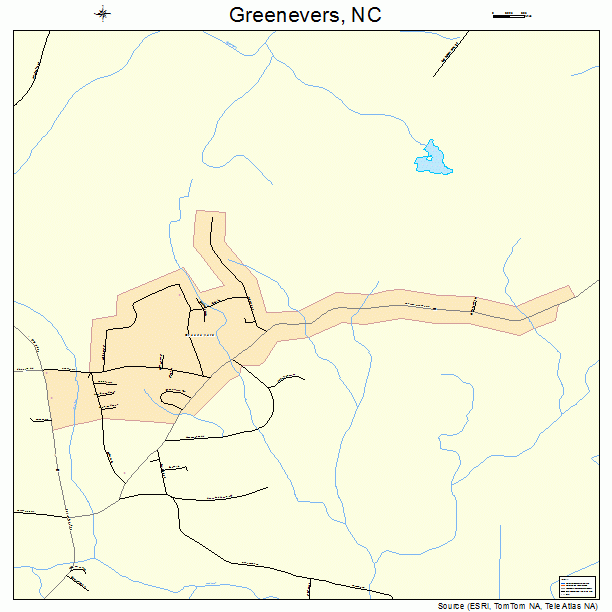 Greenevers, NC street map