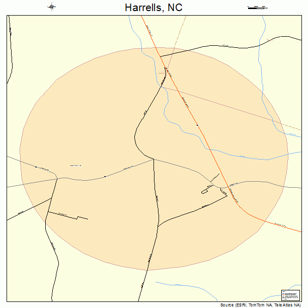 Harrells, NC street map