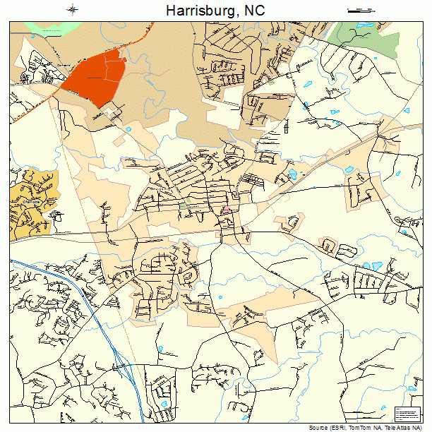 Harrisburg, NC street map