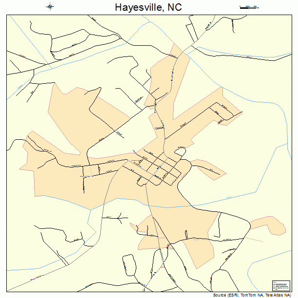 Hayesville, NC street map