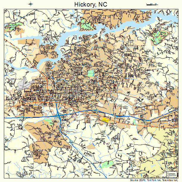 Hickory, NC street map