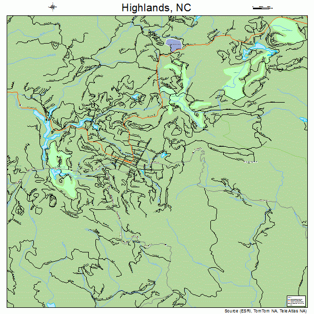 Highlands, NC street map