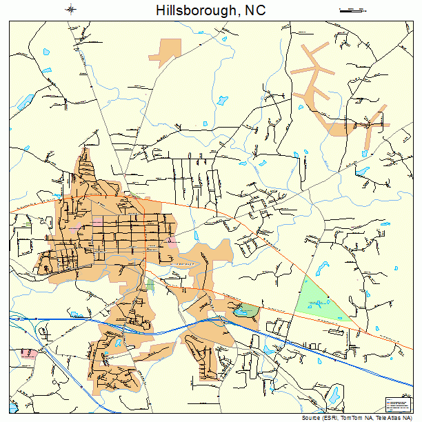 Hillsborough, NC street map