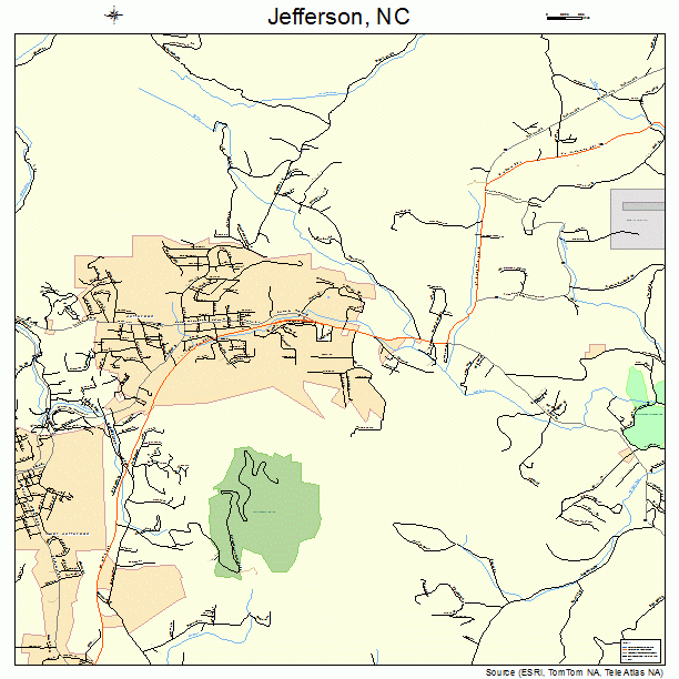 Jefferson, NC street map