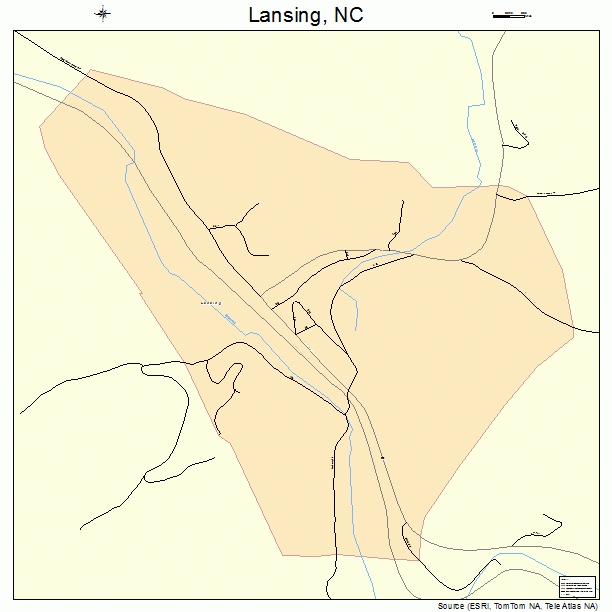 Lansing, NC street map
