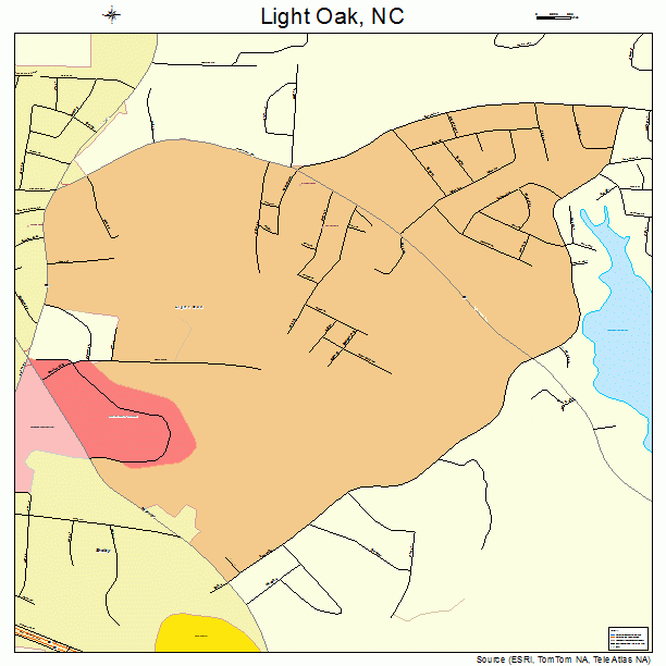 Light Oak, NC street map