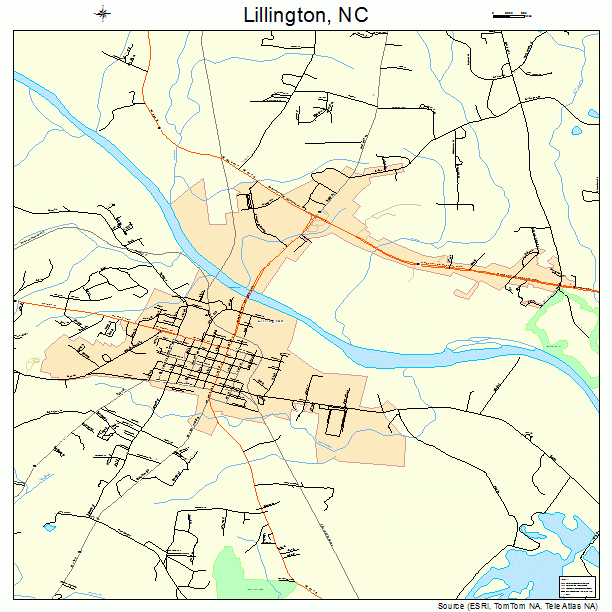 Lillington, NC street map