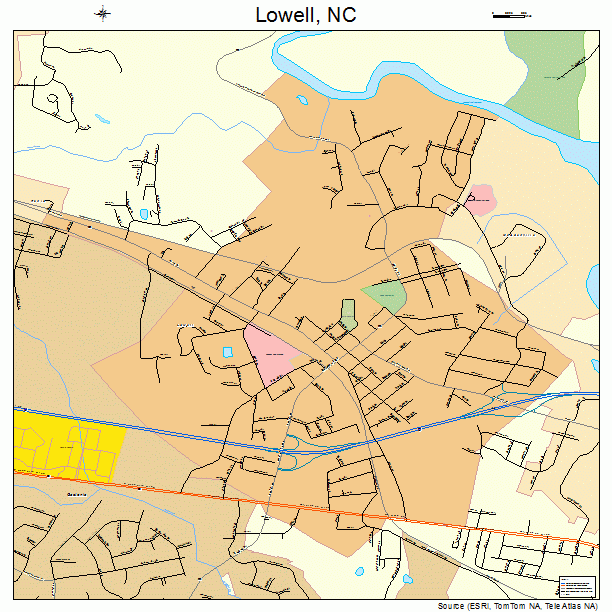 Lowell, NC street map