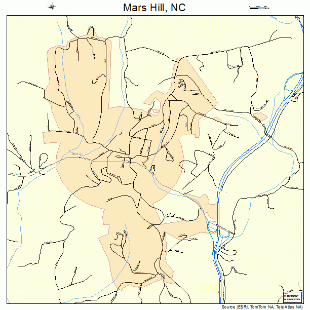 Mars Hill, NC street map