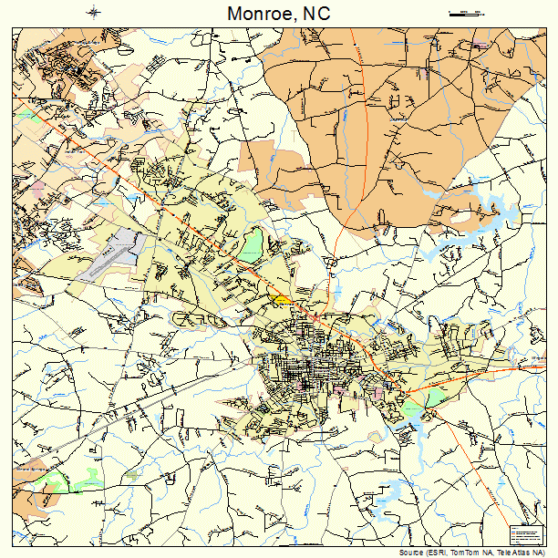 Monroe, NC street map