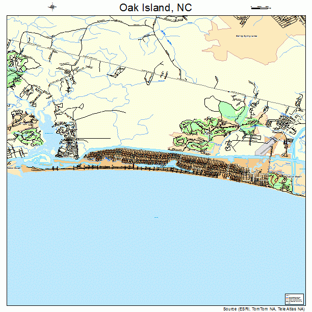 Oak Island North Carolina Street Map 3748345