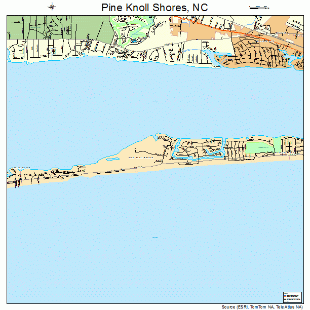 Pine Knoll Shores, NC street map