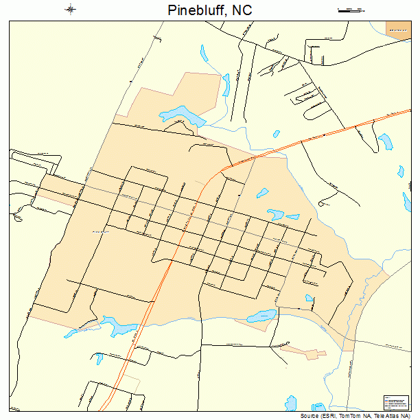 Pinebluff, NC street map