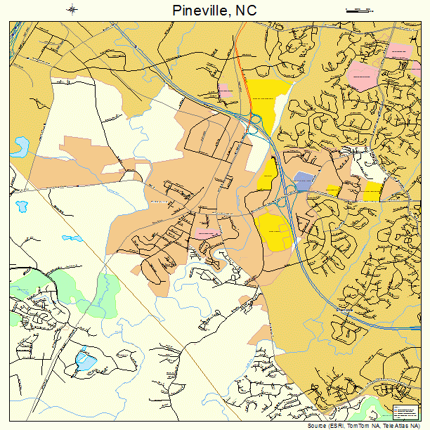 Pineville, NC street map