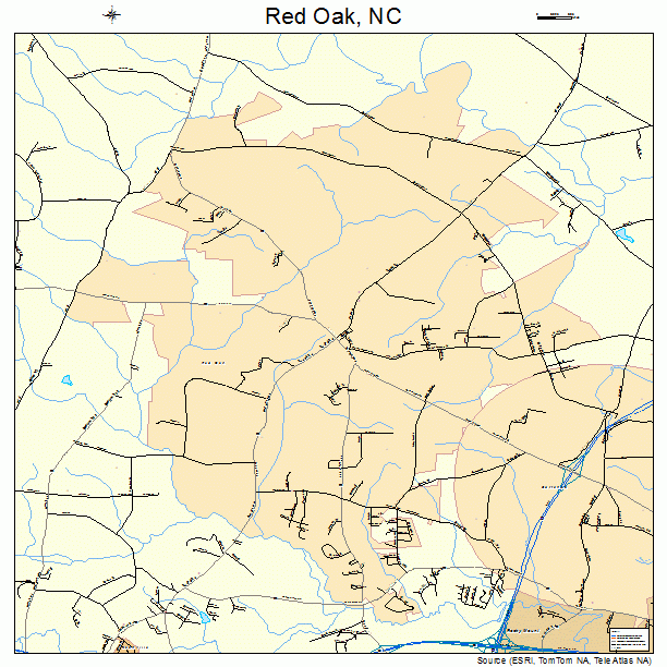 Red Oak, NC street map