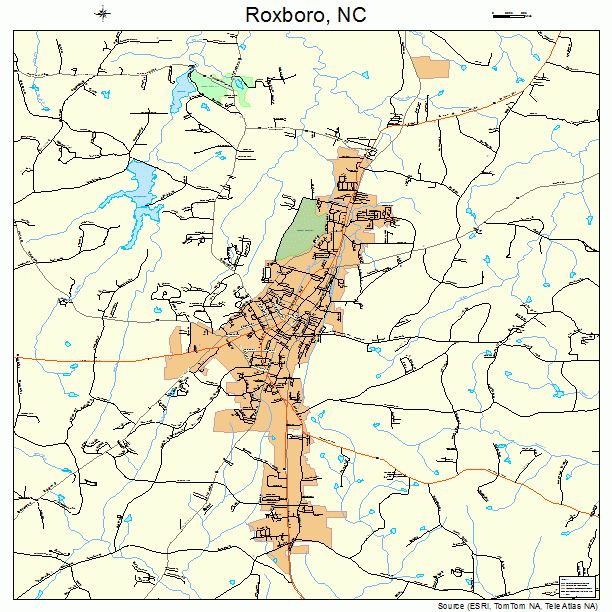 Roxboro, NC street map