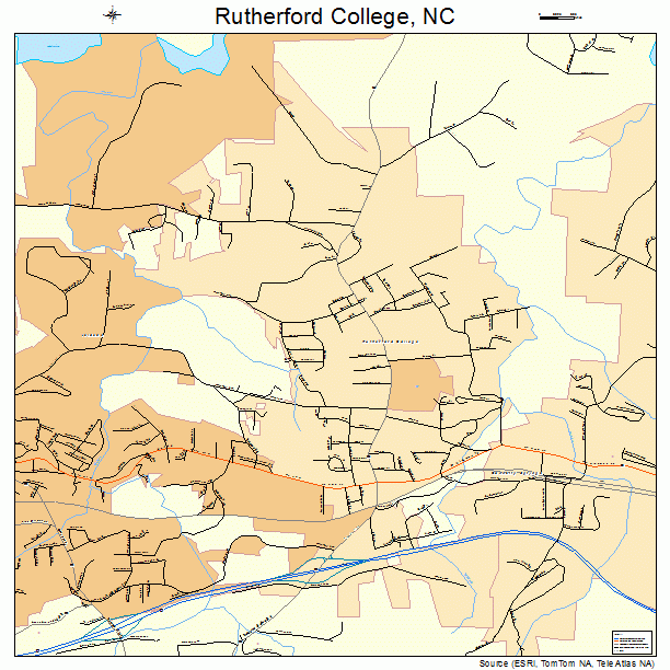 Rutherford College, NC street map
