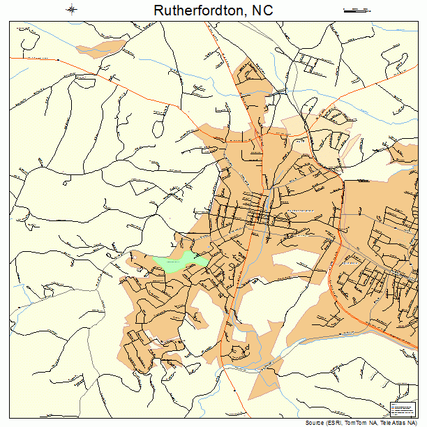 Rutherfordton, NC street map