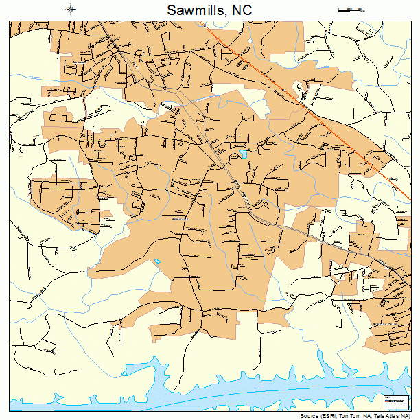 Sawmills, NC street map