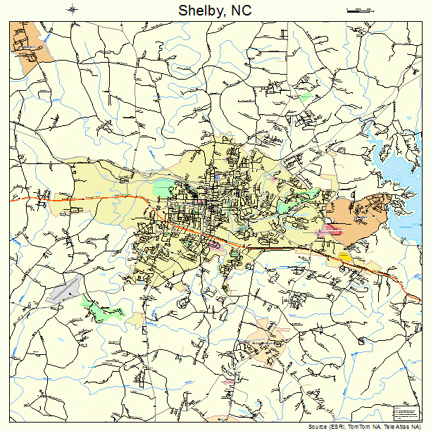 Shelby, NC street map