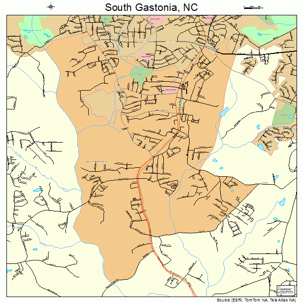 South Gastonia, NC street map