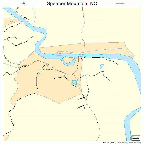 Spencer Mountain, NC street map