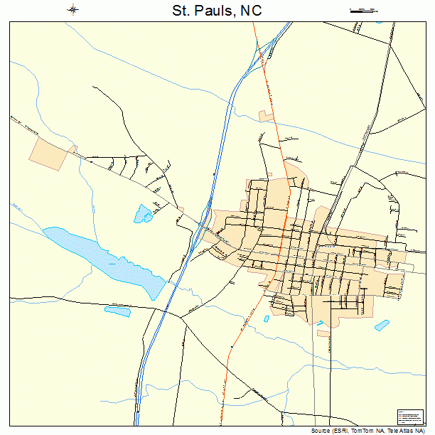 St. Pauls, NC street map