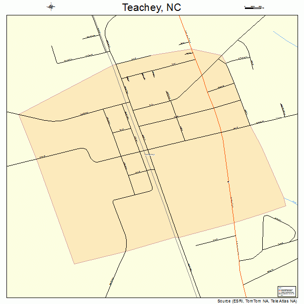 Teachey, NC street map