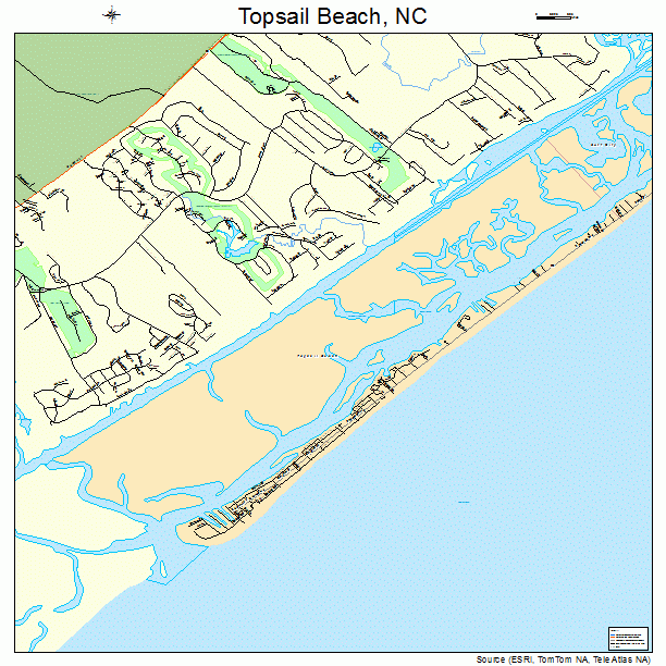 Topsail Beach, NC street map