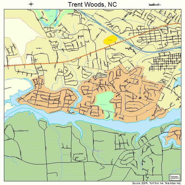 Trent Woods, NC street map
