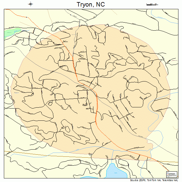 Tryon, NC street map