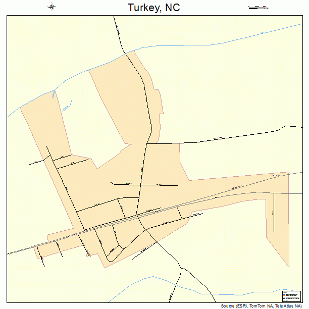 Turkey, NC street map