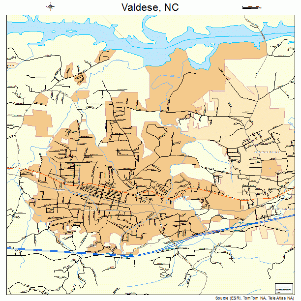 Valdese, NC street map