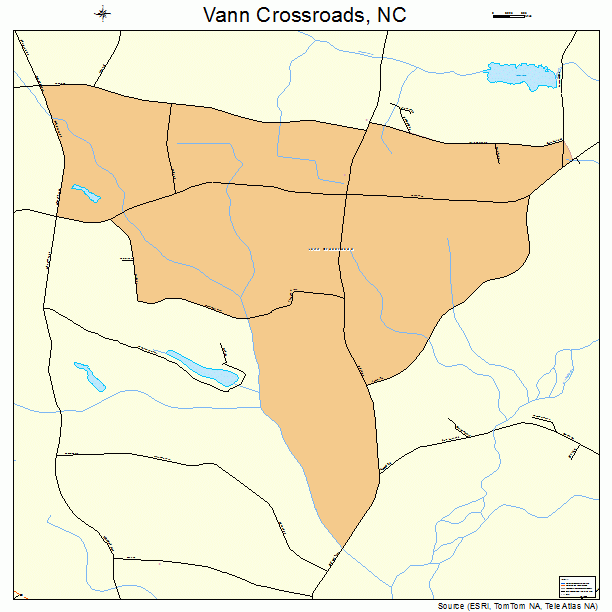 Vann Crossroads, NC street map
