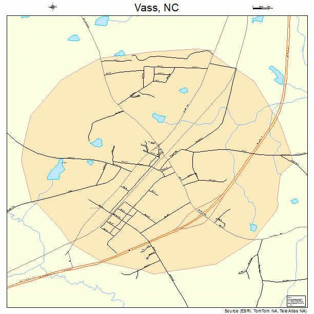 Vass, NC street map