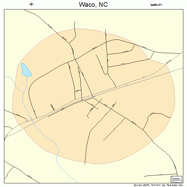Waco, NC street map