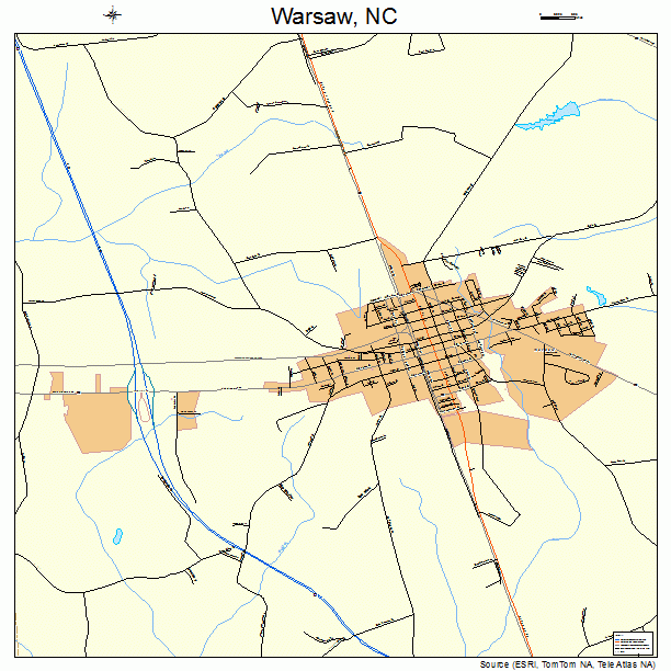 Warsaw, NC street map