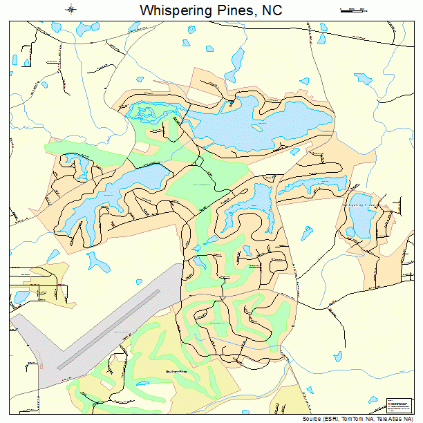 Whispering Pines, NC street map