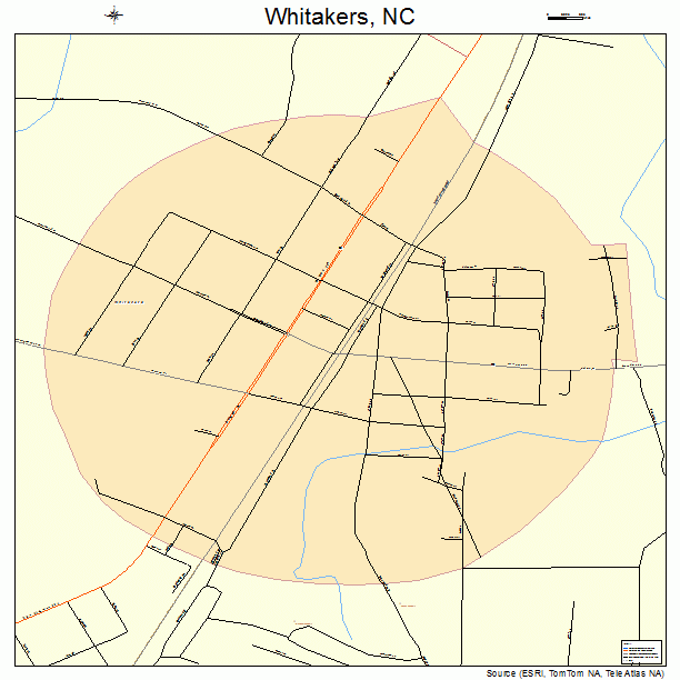 Whitakers, NC street map
