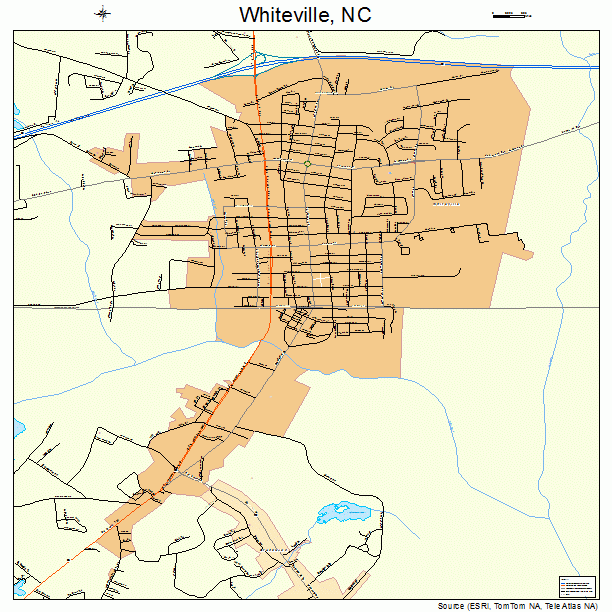 Whiteville, NC street map