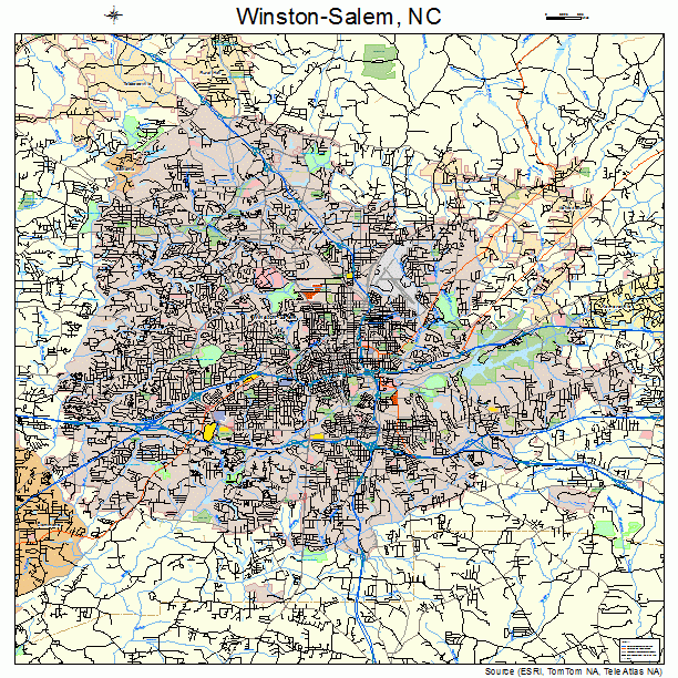 Winston-Salem, NC street map