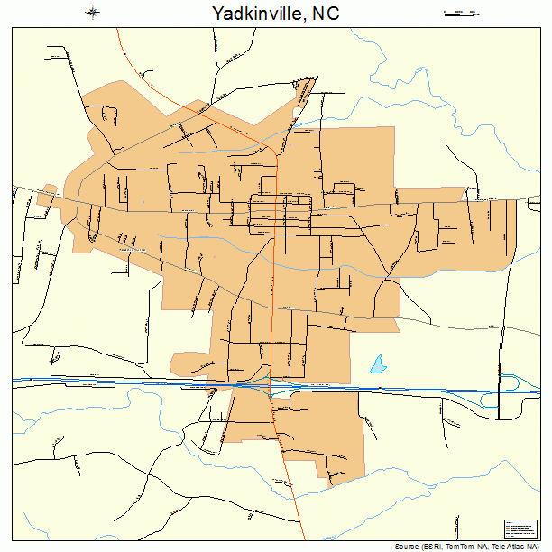 Yadkinville, NC street map