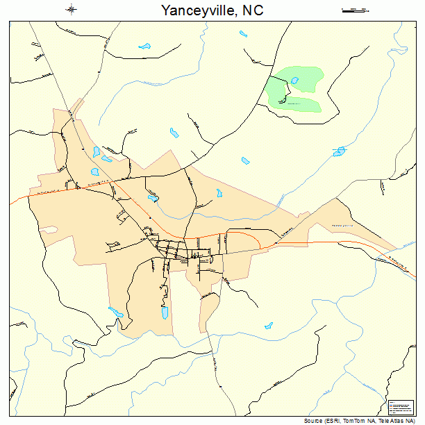 Yanceyville, NC street map