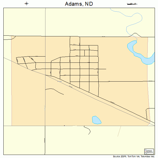 Adams, ND street map